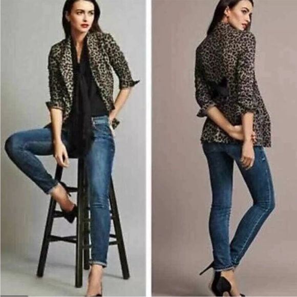 Cabi 3373 Leopard Print Jungle Women's Single Breasted Blazer Jacket Size 12 - Picture 1 of 9